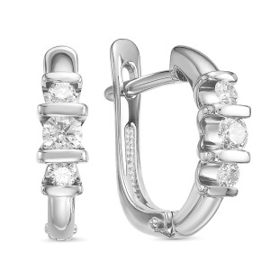 Серьги из белого золота с бриллиантами (050505)