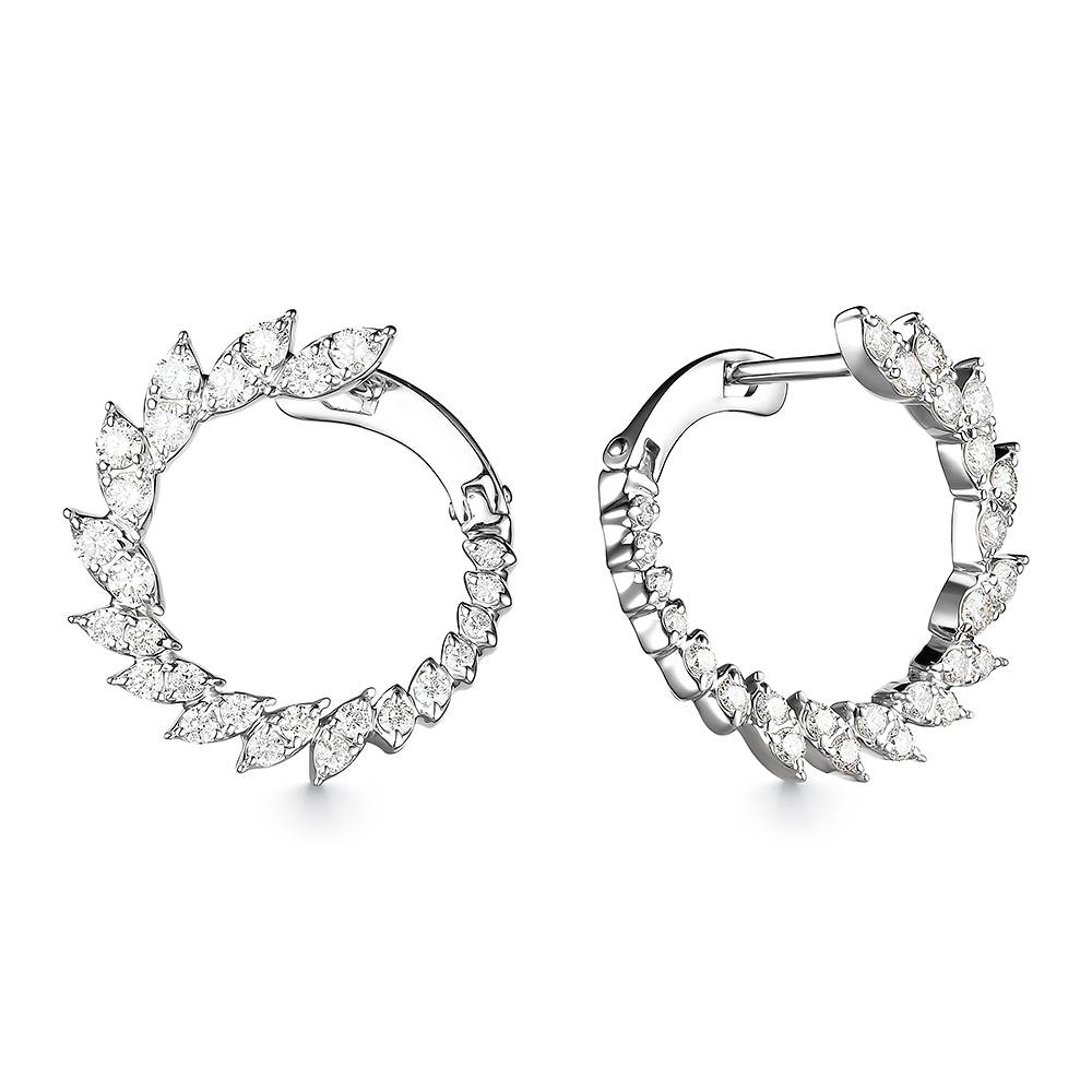 Серьги из белого золота с бриллиантами (055798)