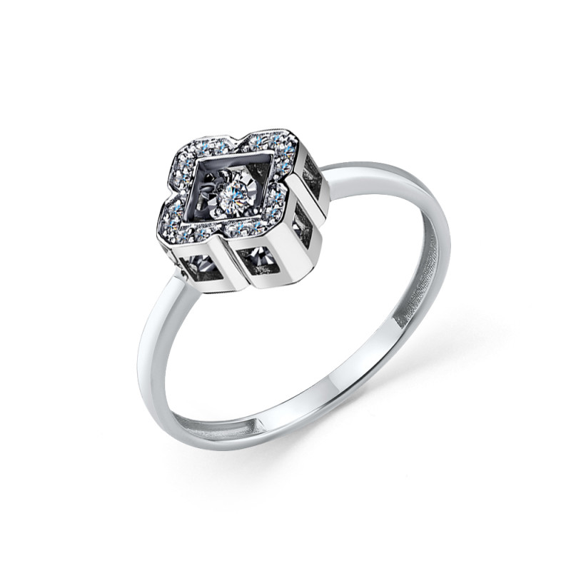 Кольцо из белого золота с бриллиантами (055861)