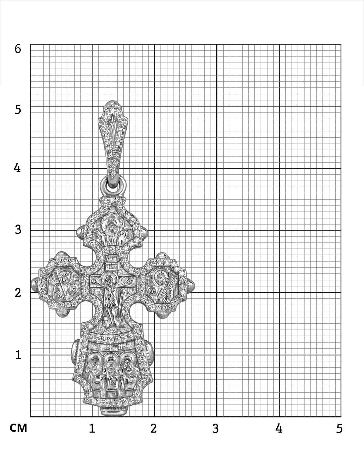 Кулон крест из платины с бриллиантами (055255)