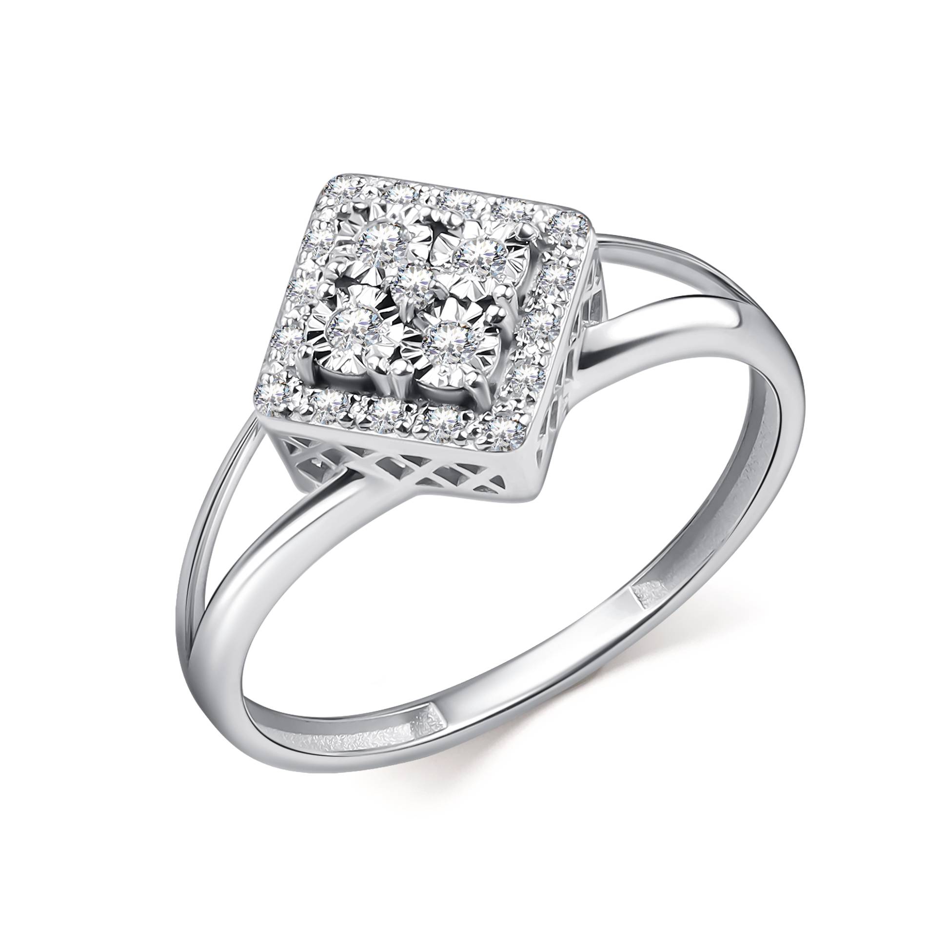 Кольцо из белого золота с бриллиантами (063020)