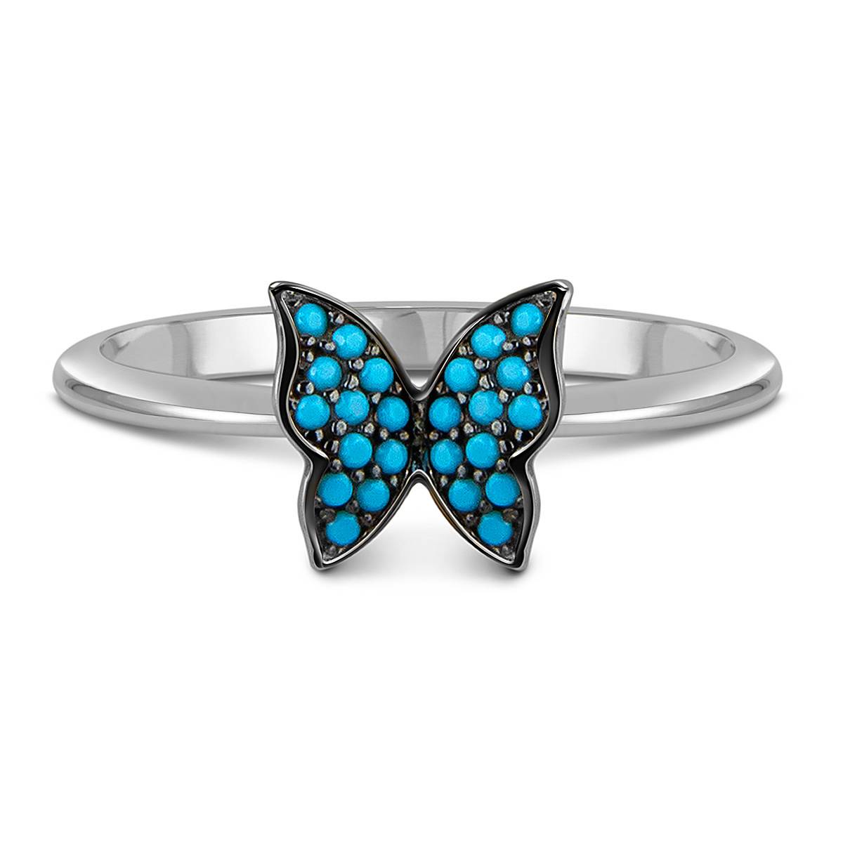 Кольцо из белого золота с фианитами 