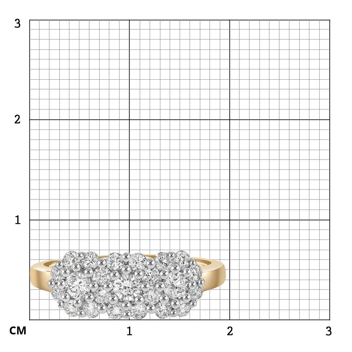 Кольцо из жёлтого золота с бриллиантами (052365)