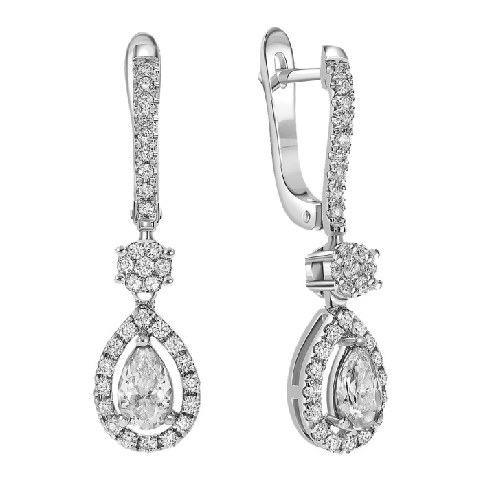 Серьги из белого золота с бриллиантами (051637)