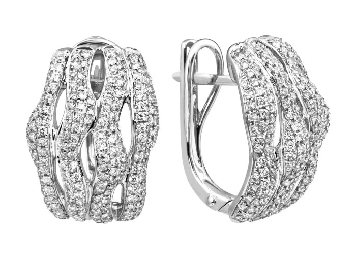 Серьги из белого золота с бриллиантами (012890)