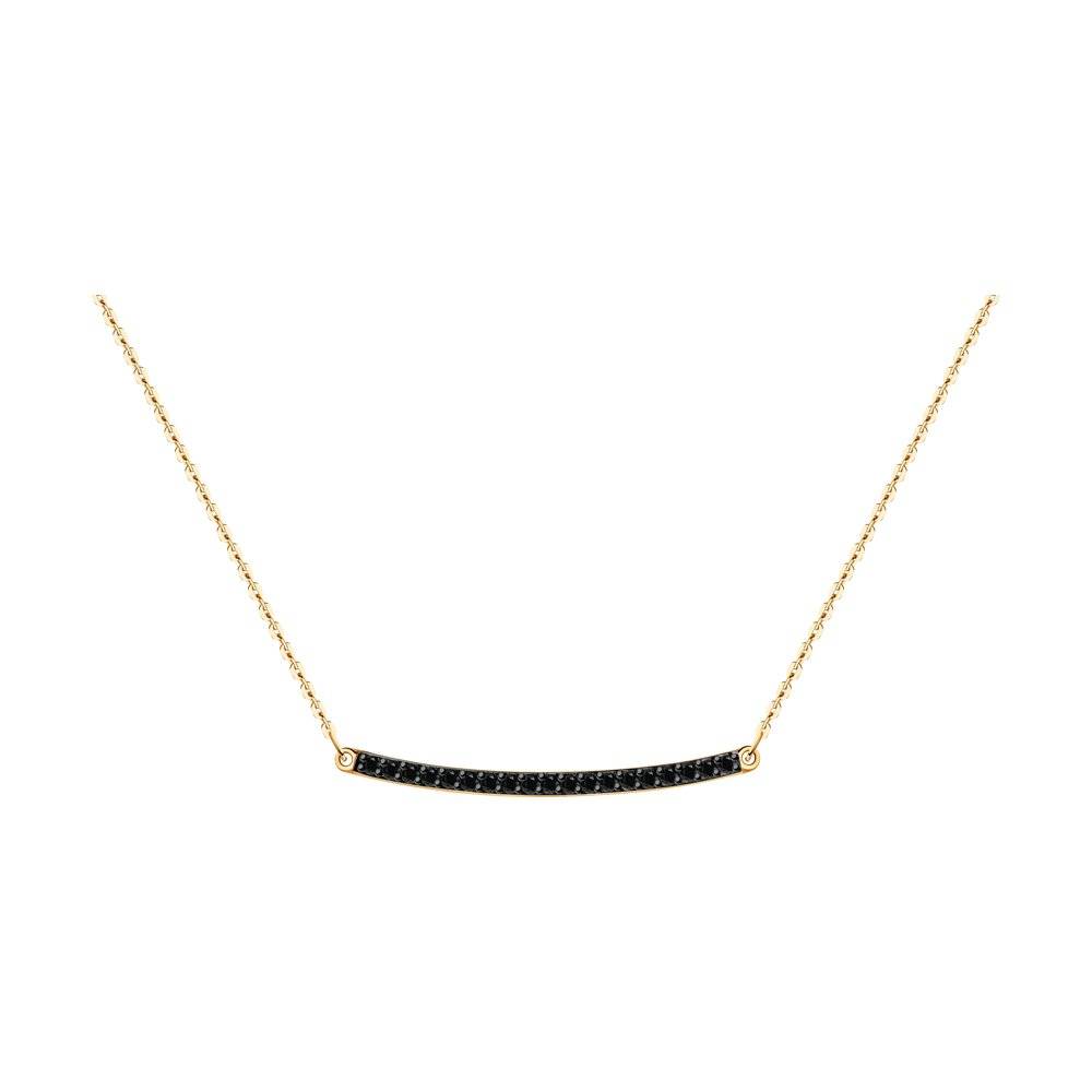 Колье из красного золота с чёрными бриллиантами (042922)