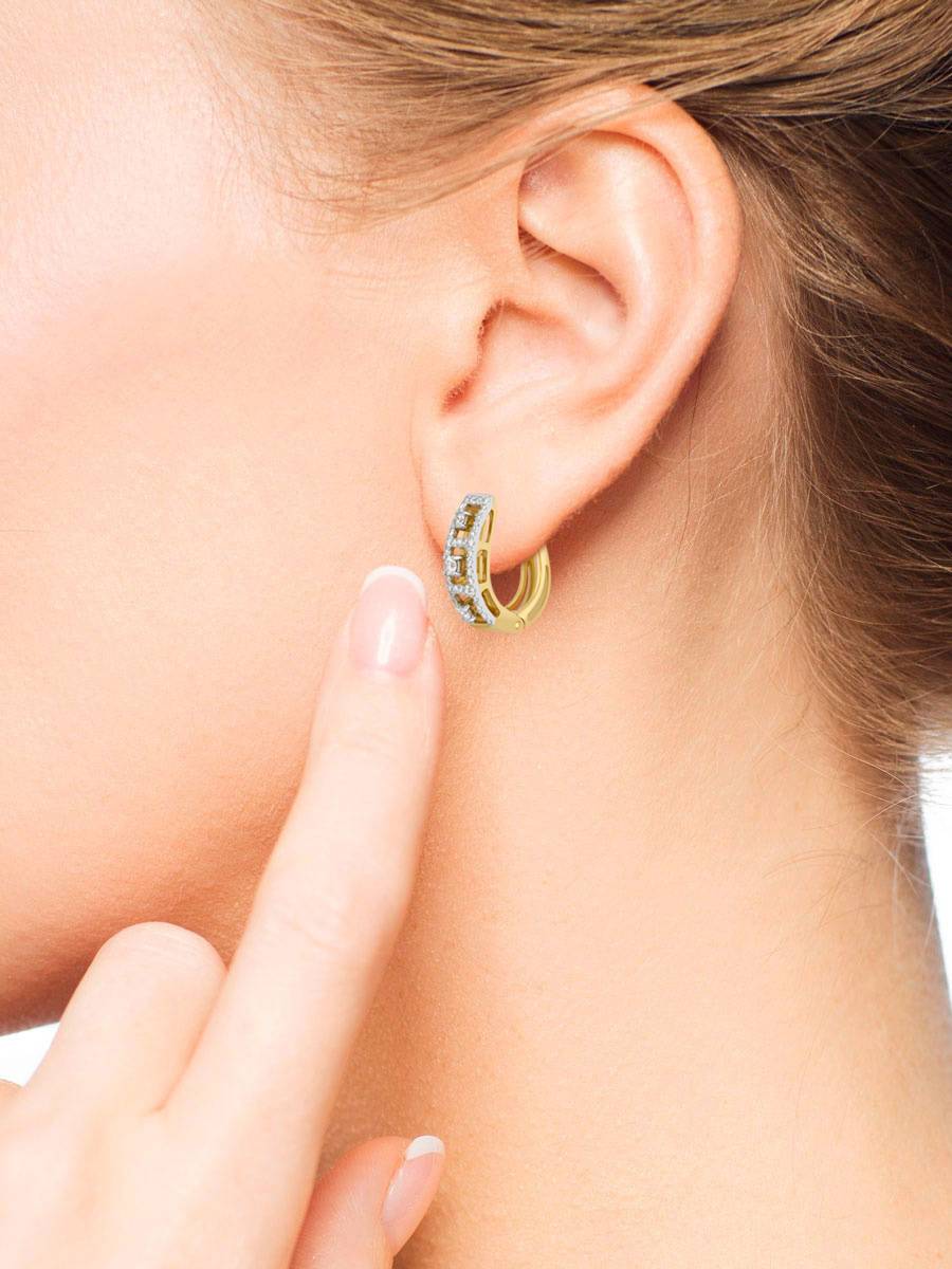 Серьги из жёлтого золота с бриллиантами (039648)