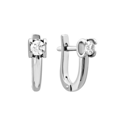 Серьги из белого золота с бриллиантами (028161)