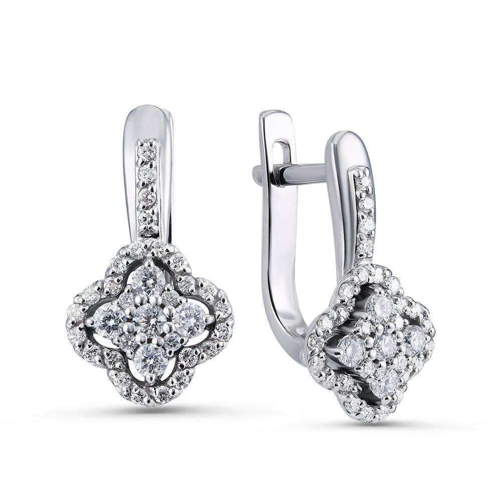 Серьги из белого золота с бриллиантами (051458)