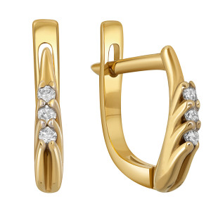 Серьги из жёлтого золота с бриллиантами (048506)