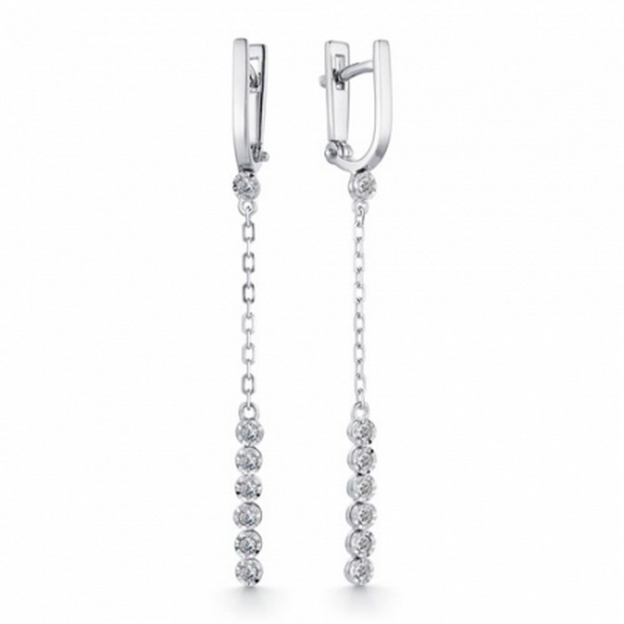 Серьги из белого золота с бриллиантами (041397)