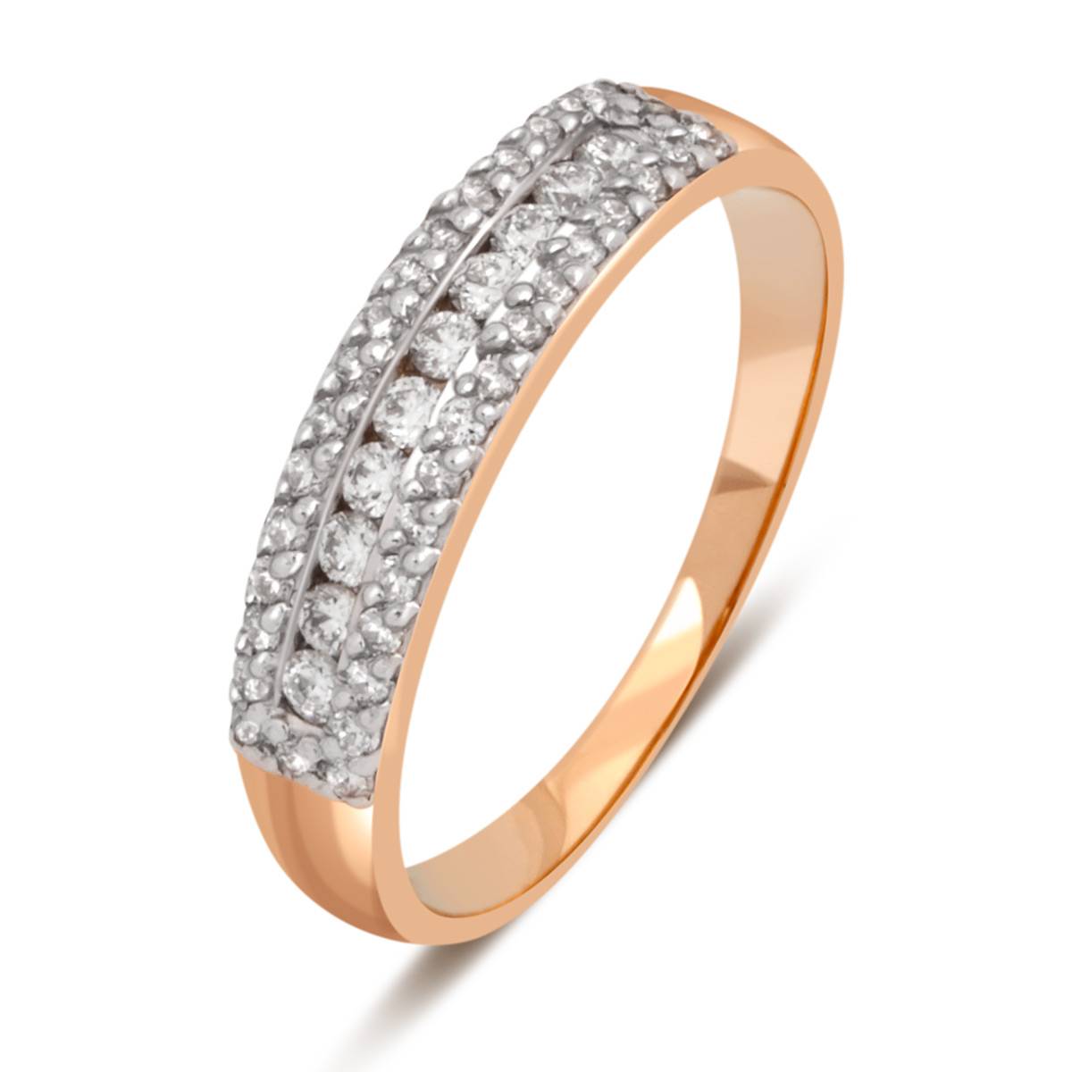 Кольцо из красного золота с бриллиантами (039837)