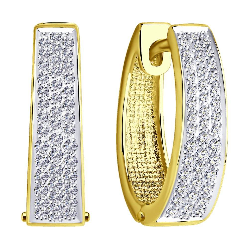 Серьги из жёлтого золота с бриллиантами (047381)