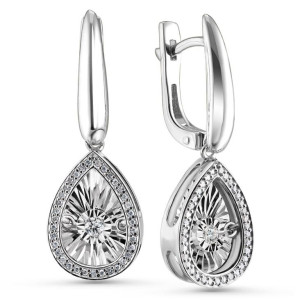 Серьги из белого золота с бриллиантами (055872)