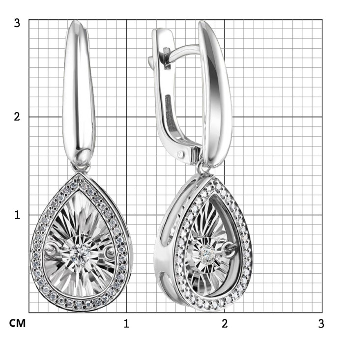 Серьги из белого золота с бриллиантами (055872)