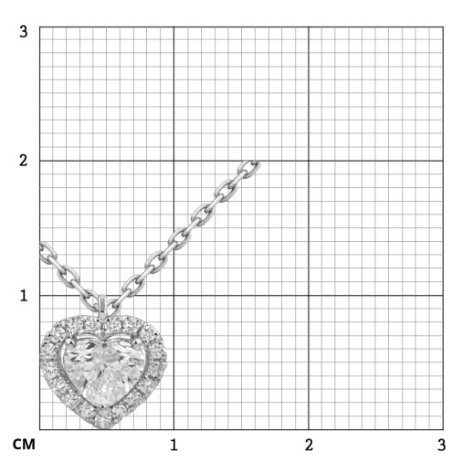 Колье из белого золота с бриллиантами "Сердце" (054384)