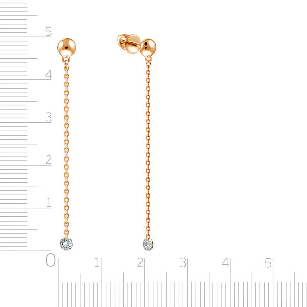 Серьги из красного золота с бриллиантами (047676)