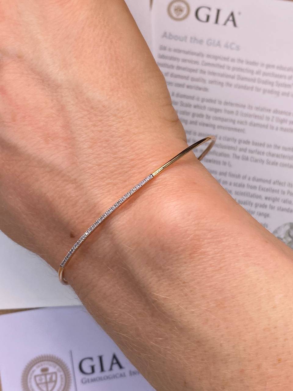 Браслет из красного золота с бриллиантами (040798)