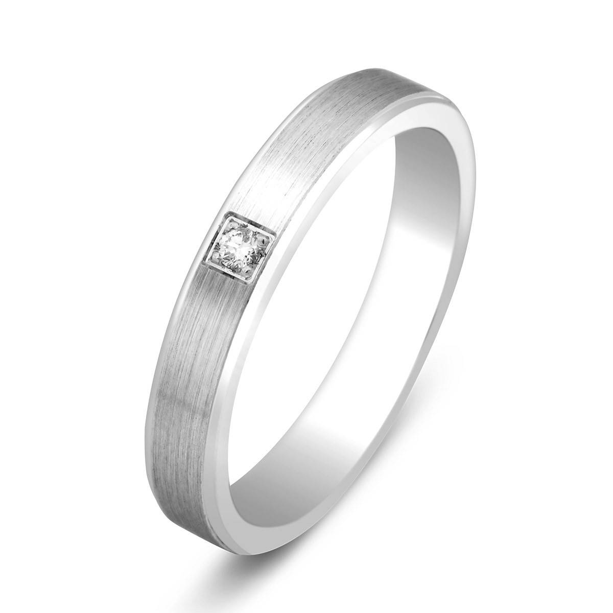 Обручальное кольцо с бриллиантом из белого золота Roberto Bravo (001061)