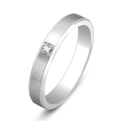 Обручальное кольцо с бриллиантом из белого золота Roberto Bravo (001061)