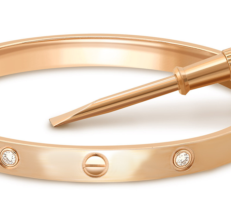 Браслет из красного золота с бриллиантами (049363)