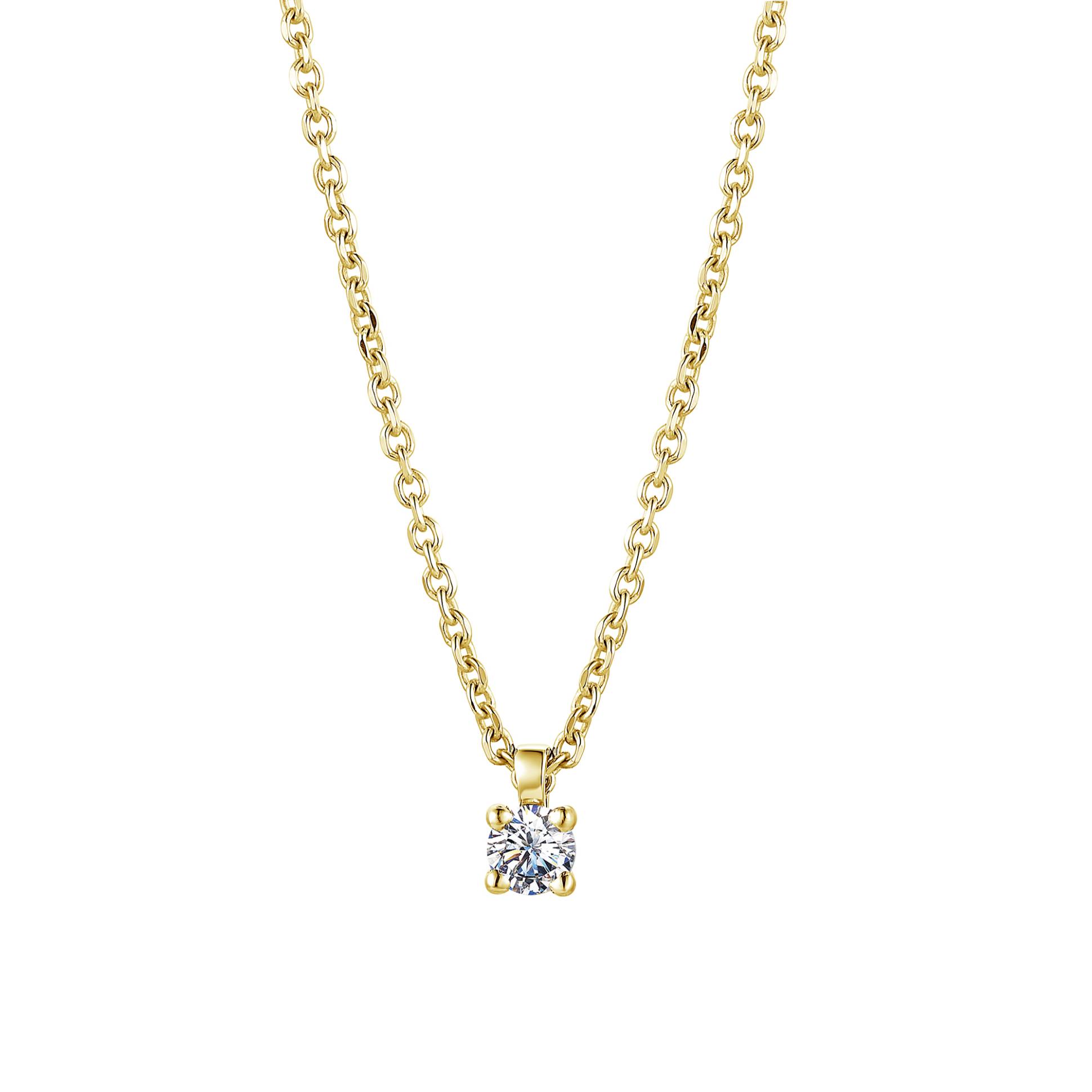 Колье из жёлтого золота с бриллиантом (041998)