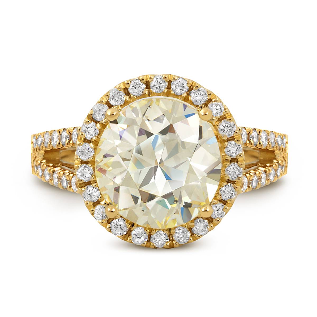 Кольцо из жёлтого золота с бриллиантами (047341)