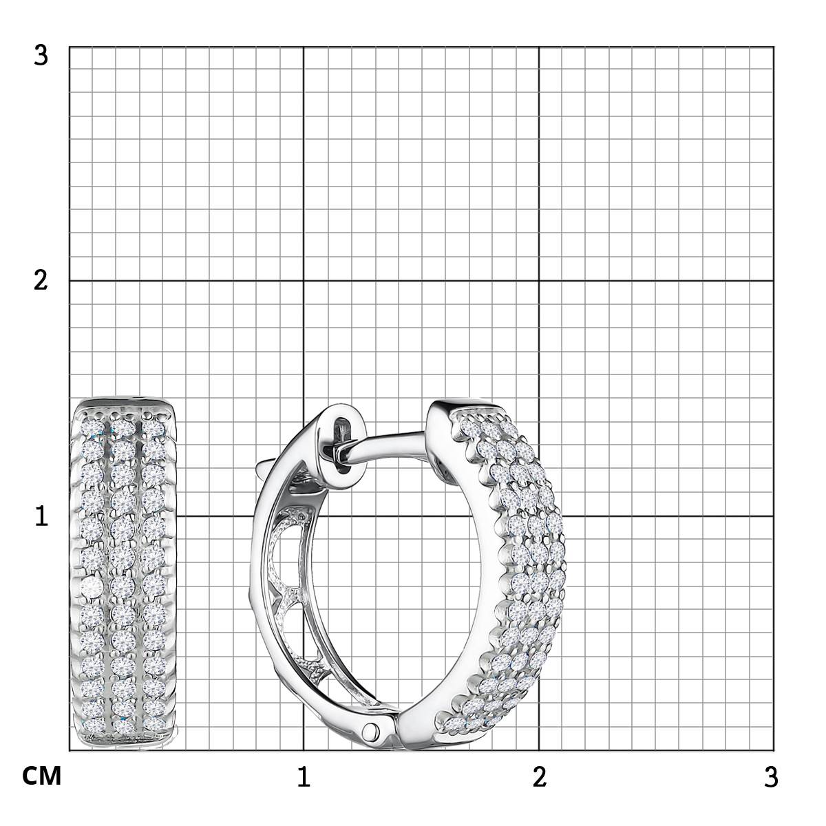 Серьги конго из белого золота с бриллиантами (055780)