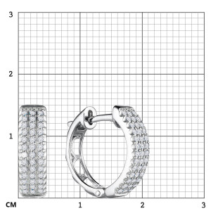 Серьги конго из белого золота с бриллиантами (055780)