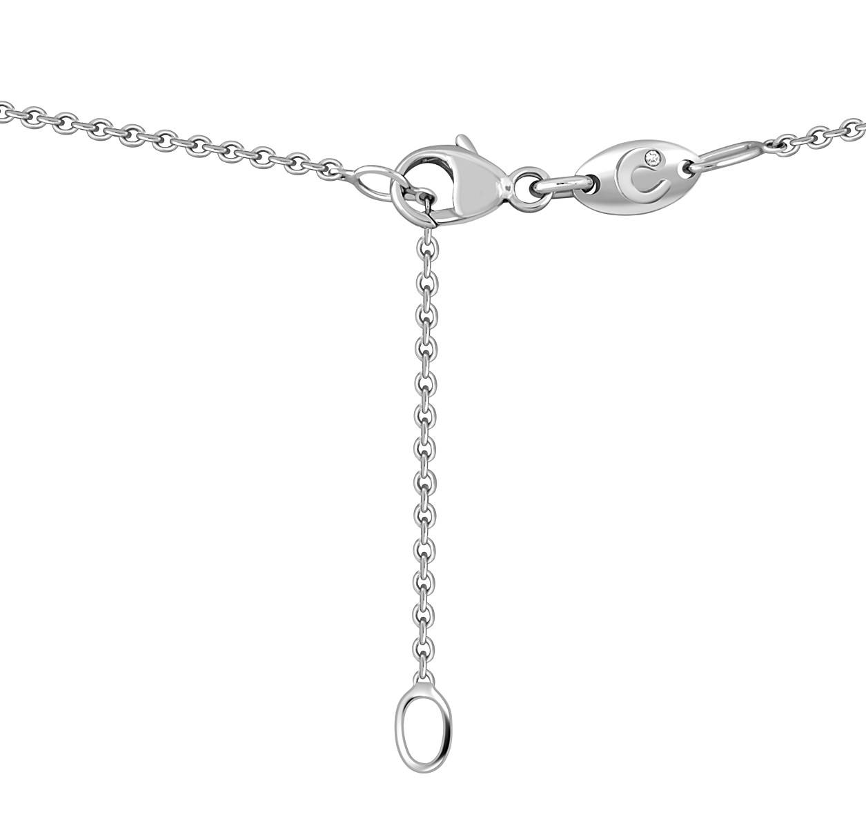 Колье крест из белого золота с бриллиантами 