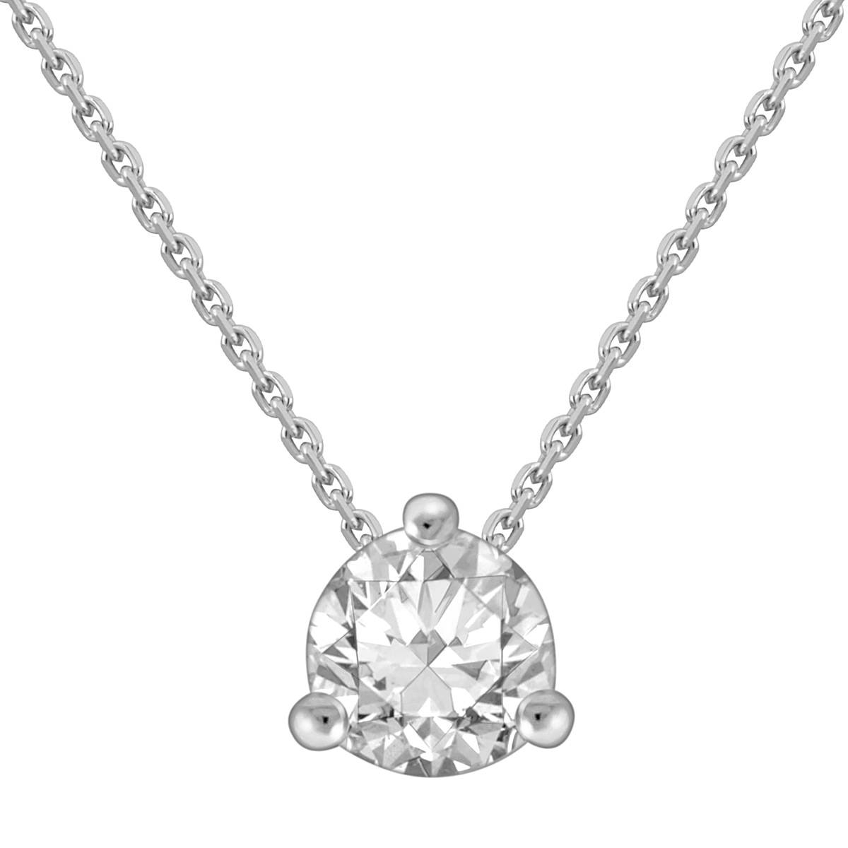 Колье из белого золота с бриллиантом (049709)