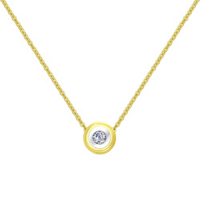 Колье из жёлтого золота с бриллиантом (039740)