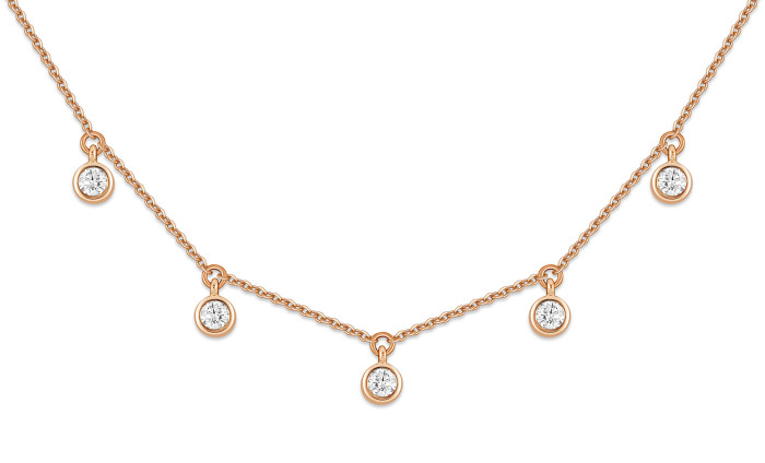 Колье из красного золота с бриллиантами (048554)