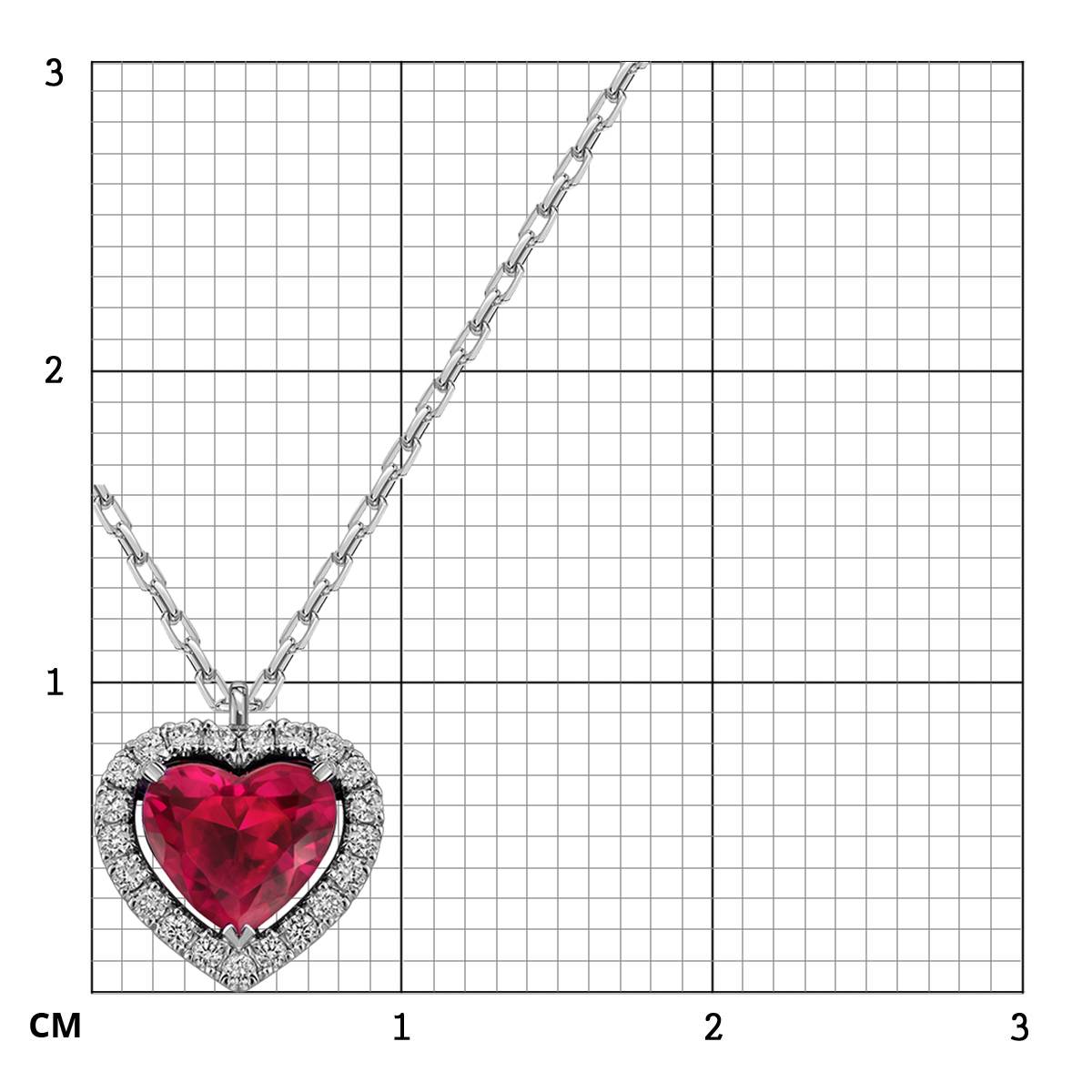 Колье из белого золота с бриллиантами и рубином 