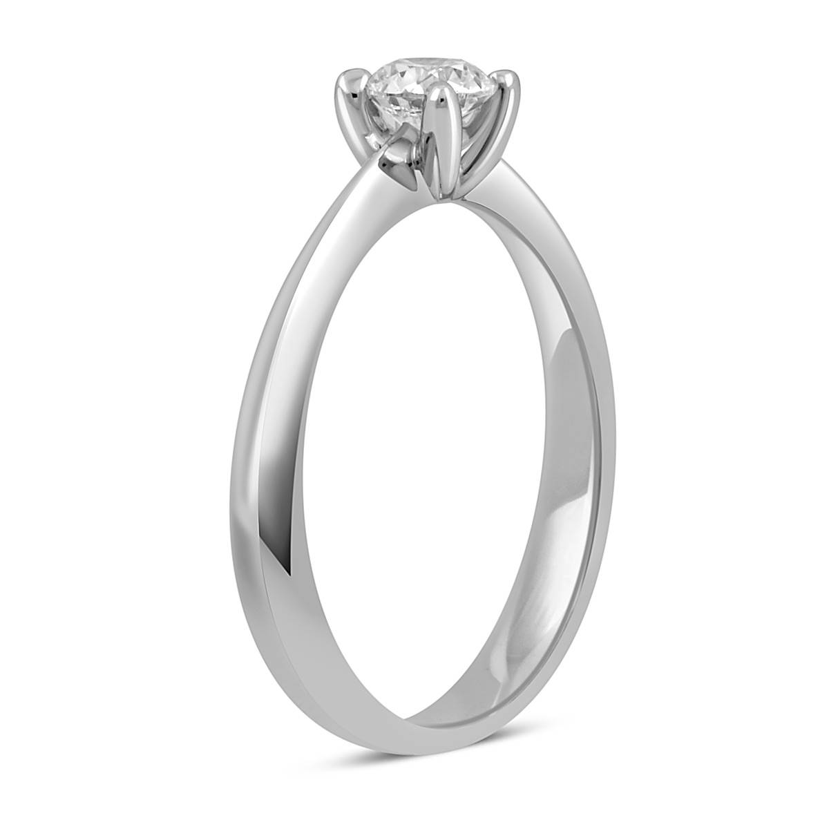 Помолвочное кольцо из белого золота с бриллиантом 