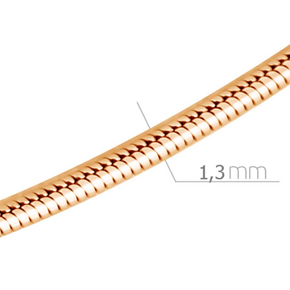 Цепь автомат из красного золота, плетение панцирное (035682)