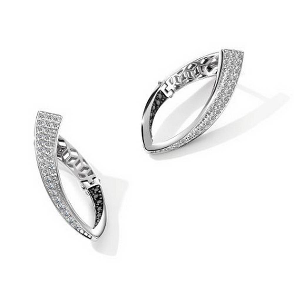 Серьги из белого золота с бриллиантами (059475)