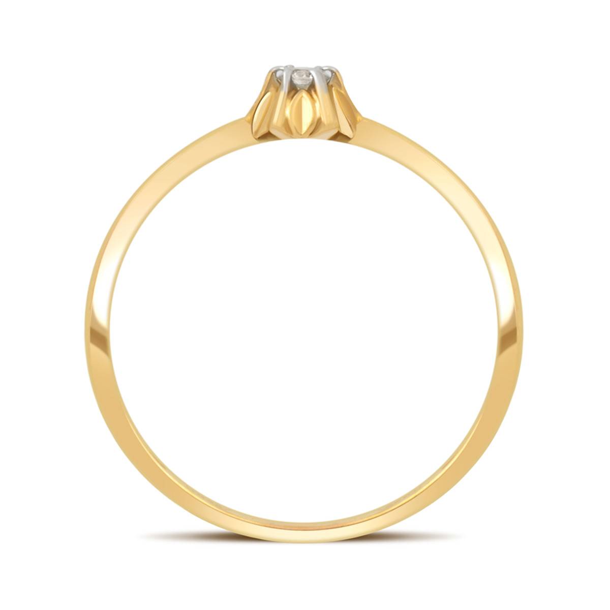 Помолвочное кольцо из жёлтого золота с бриллиантом (032727)