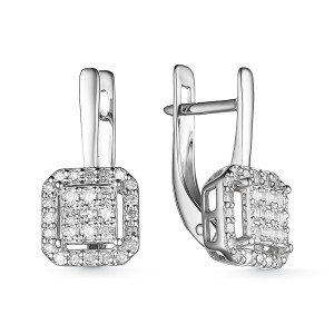 Серьги из белого золота с бриллиантами (055777)