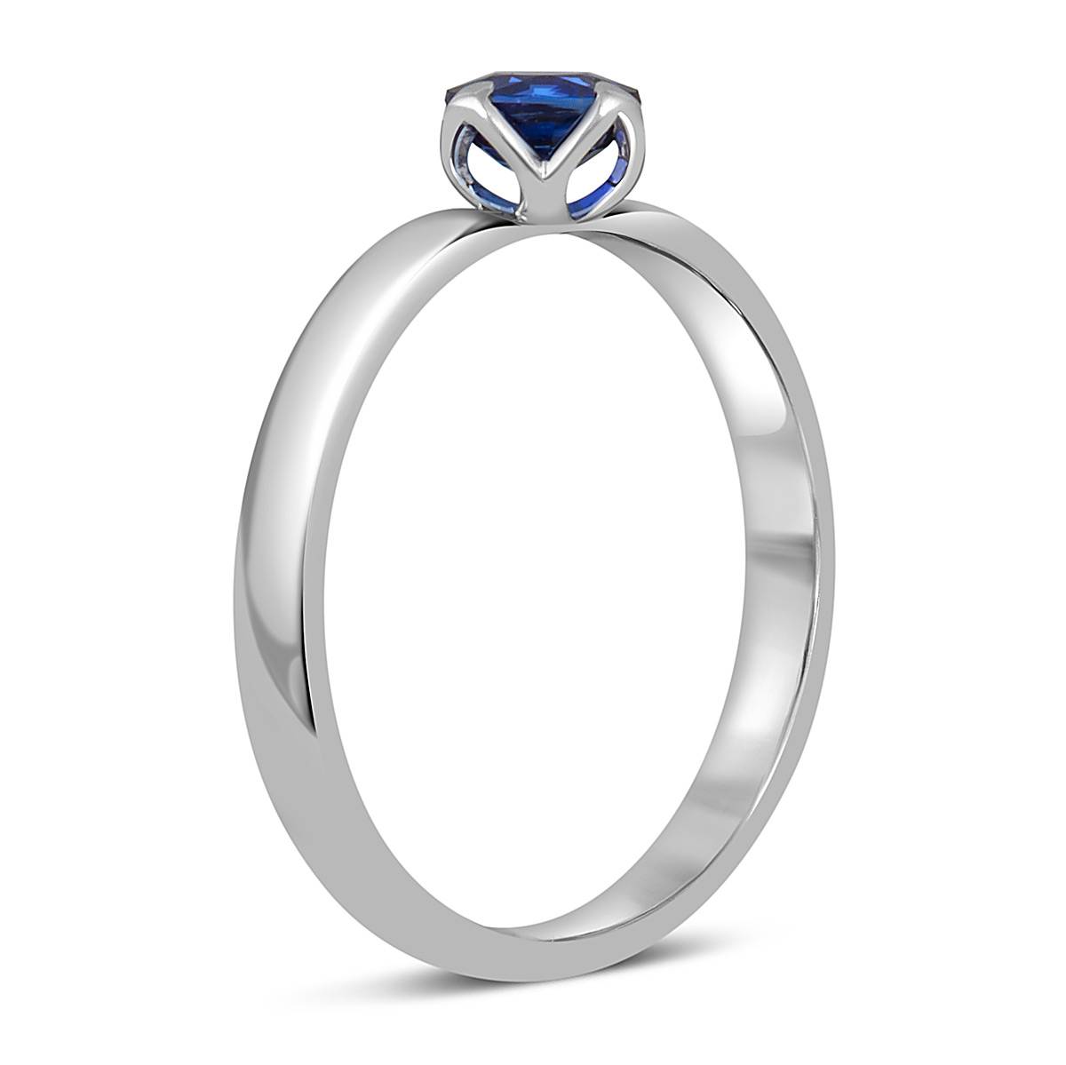 Помолвочное кольцо из белого золота с сапфиром (052418)