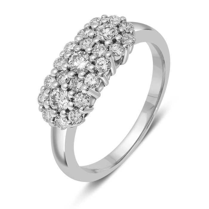 Кольцо из белого золота с бриллиантами (052360)