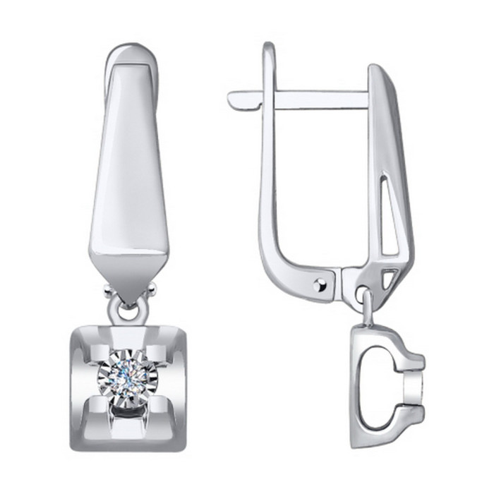 Серьги из белого золота с бриллиантами (040793)