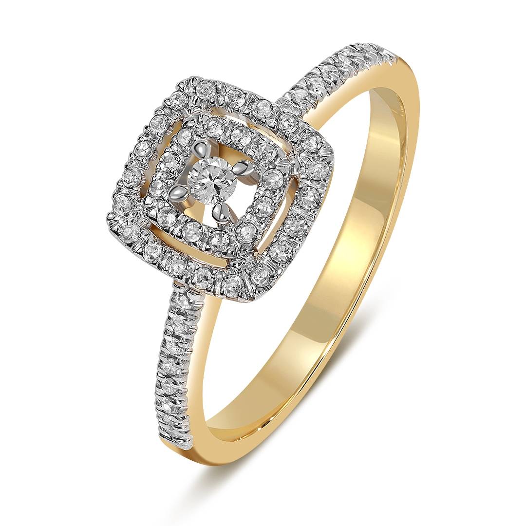 Кольцо из комбинированного золота с бриллиантами (039637)