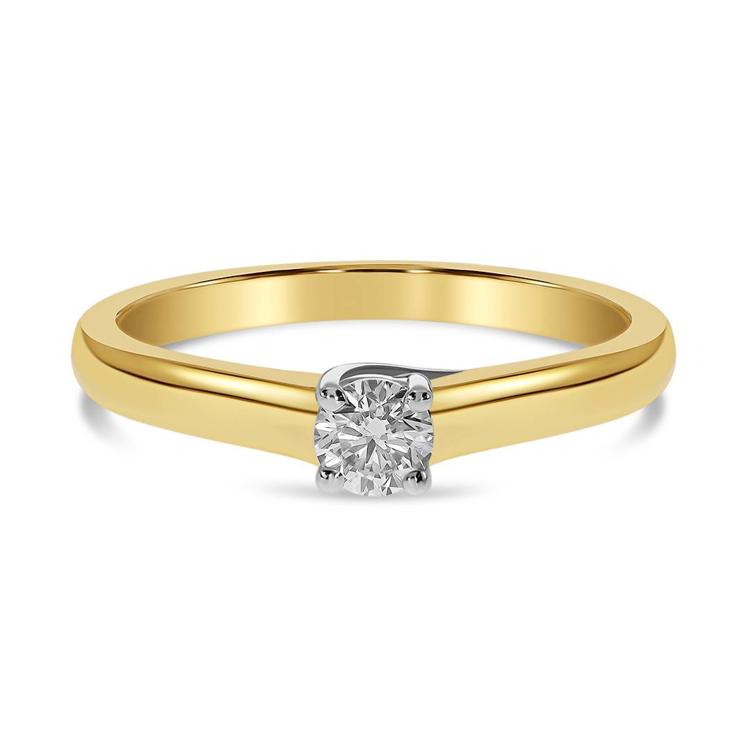 Помолвочное кольцо из комбинированного золота с бриллиантом (060356)