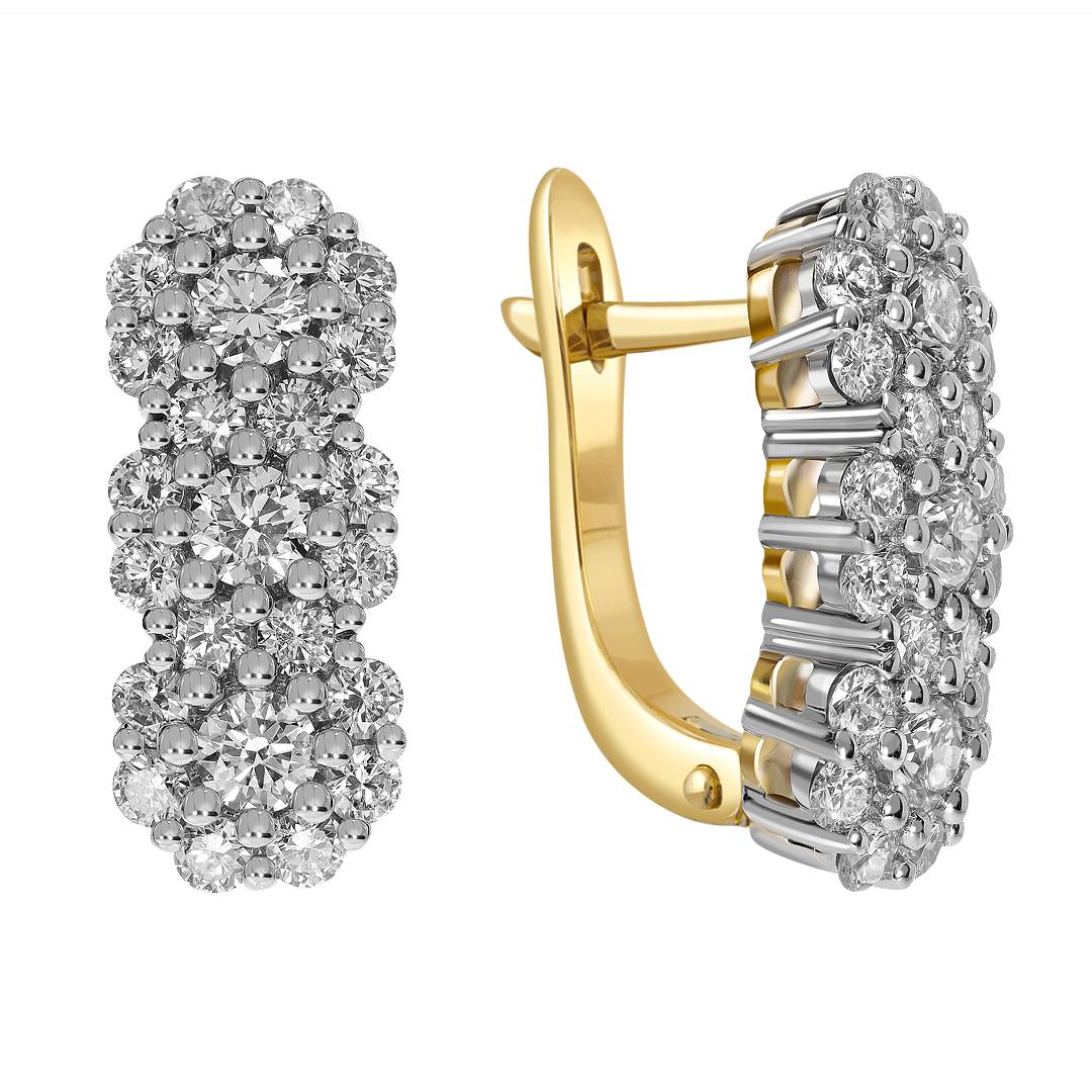 Серьги из жёлтого золота с бриллиантами (052364)