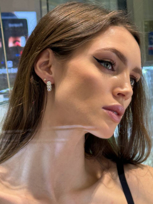 Серьги из жёлтого золота с бриллиантами (052364)