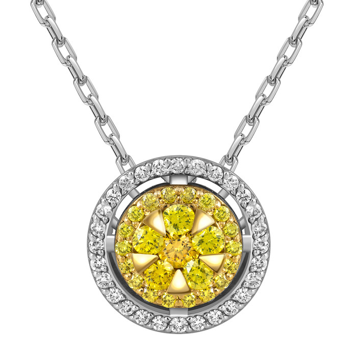 Колье из белого золота с бриллиантами (063015)