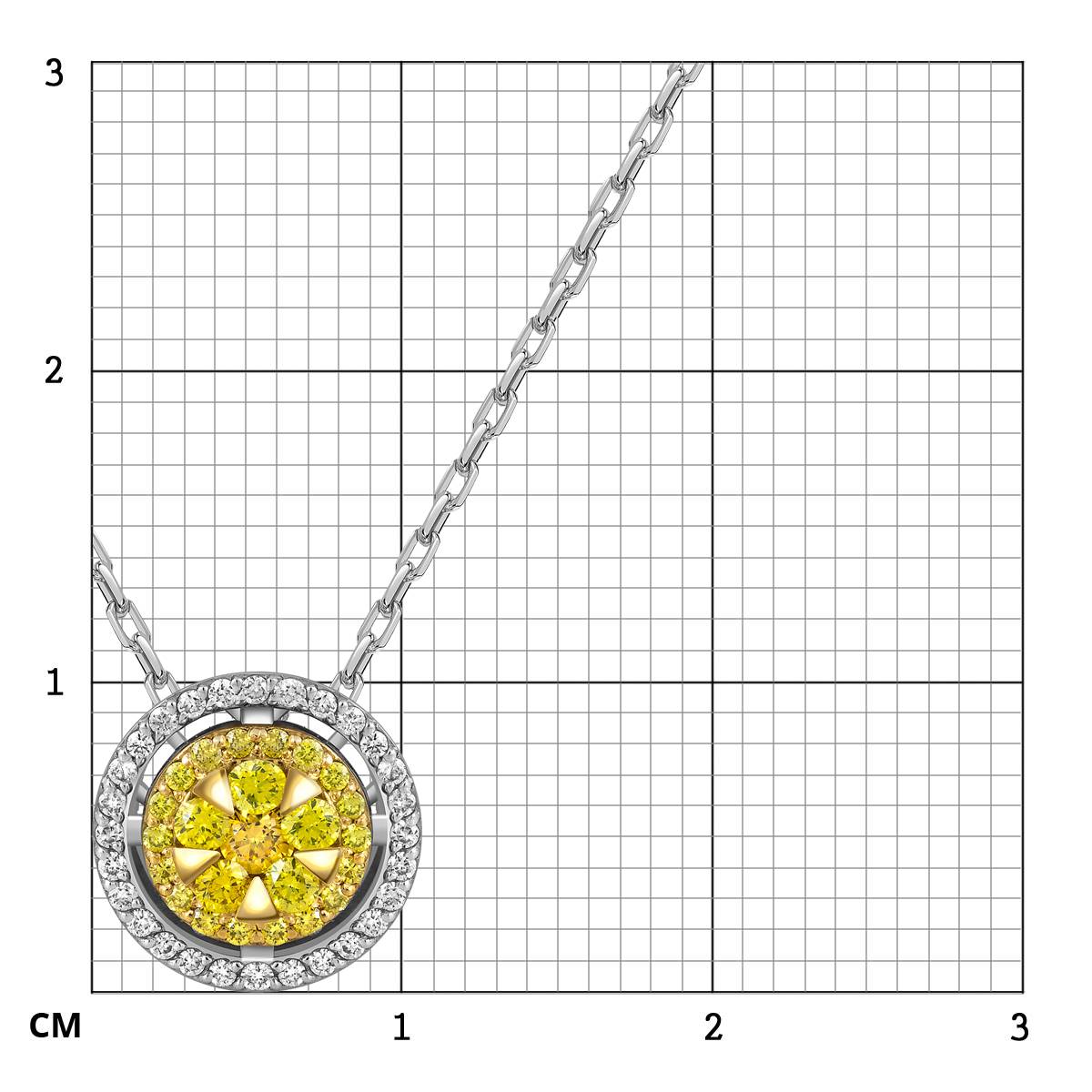 Колье из белого золота с бриллиантами (063015)