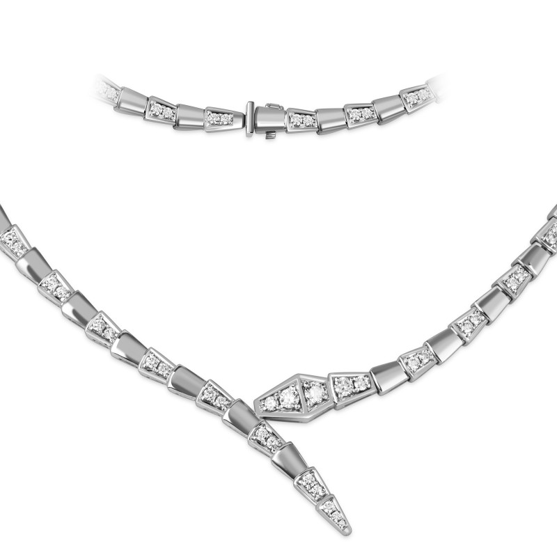 Колье из белого золота с бриллиантами (060026)