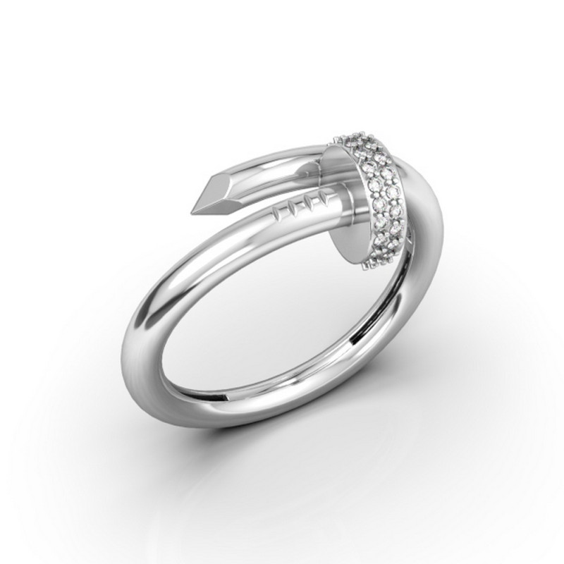 Кольцо из белого золота с бриллиантами (052398)